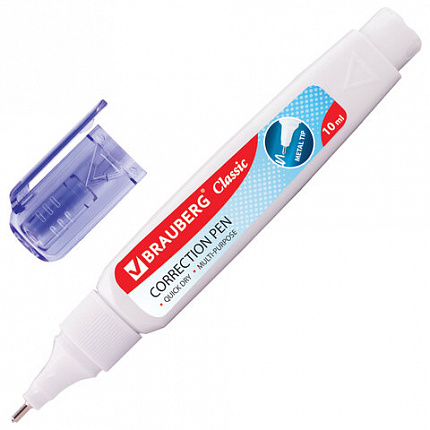Ручка-корректор 10 мл ВЫГОДНАЯ УПАКОВКА, КОМПЛЕКТ 2 штуки BRAUBERG Classic, 271920
