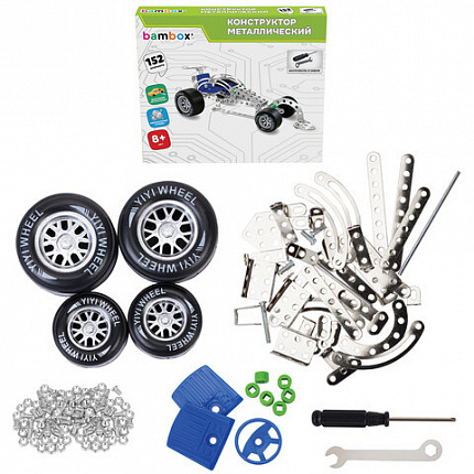 Конструктор металлический "Машинки" 4 вида ассорти, BAMBOX (БАМБОКС), 666367