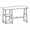 Стол на металлокаркасе BRABIX "LOFT CD-006", 1200х500х730 мм, 2 полки, цвет дуб натуральный, 641226