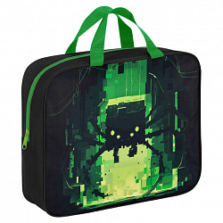 Папка на молнии с ручками BRAUBERG А4, 1 отделение, полиэстер, 80 мм, "Digital spider", 273303