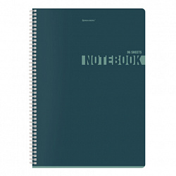 Тетрадь А4, 96 л., BRAUBERG, гребень, клетка, матовая ламинация, "NoteColor" (микс в спайке), 405316