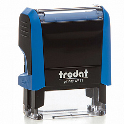 Штамп самонаборный 3-строчный, оттиск 38х14 мм, синий без рамки, TRODAT 4911 P4, КАССА В КОМПЛЕКТЕ, 43199