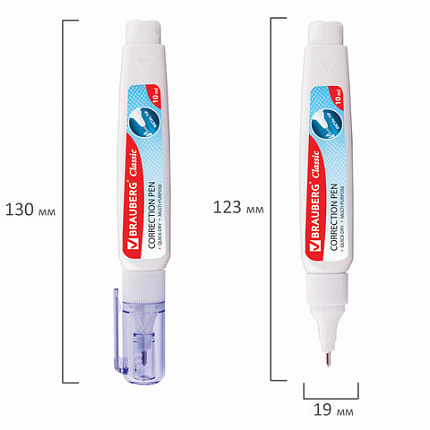 Ручка-корректор 10 мл ВЫГОДНАЯ УПАКОВКА, КОМПЛЕКТ 2 штуки BRAUBERG Classic, 271920