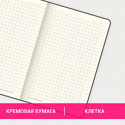 Блокнот МАЛЫЙ ФОРМАТ (100x150 мм) А6, BRAUBERG "Metropolis Ultra", под кожу, 80 л., клетка, черный, 113324