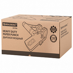 Дырокол металлический МОЩНЫЙ BRAUBERG "EXTRA Heavy duty", до 160 листов, черно-синий, 272722