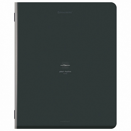 Тетрадь А5, 48 л., BRAUBERG, скоба, клетка, SoftTouch, "Ритм", (микс в спайке), 405331