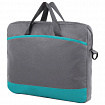 Сумка для документов STAFF MANAGER на молнии с карманом, полиэстер, серо-бирюзовая, 32х37х5 см, 270837