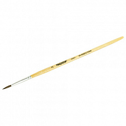 Кисть ПИФАГОР, ПОНИ, круглая, № 2, деревянная лакированная ручка, с колпачком, 200831