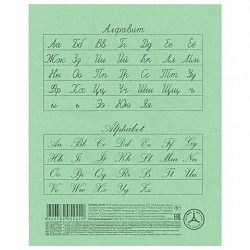 Тетрадь ЗЕЛЁНАЯ обложка 12 л., косая линия с полями, офсет, "HATBER", 013946, 12Т5B6_05112