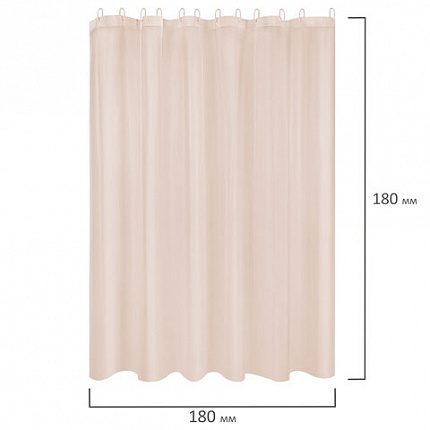 Шторка для ванной PEVA, 180х180 см, кольца в комплекте, цвет ассорти (белый, голубой, коричневый), PRIMILA (ПРИМИЛА), 700072