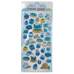 Наклейки гелевые "Аппетитное ассорти", 17,5х9 см, ассорти 6 видов, FUNSTER (ФАНСТЕР), 666083