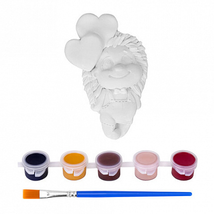 Фигурка-раскраска из гипса "С открыткой", с красками и кистью, ассорти, BRAUBERG KIDS, 666011