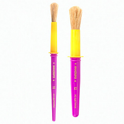 Кисти ЮНЛАНДИЯ, набор 2 шт. (ЩЕТИНА: круглые № 10, 12), блистер с европодвесом, 200884