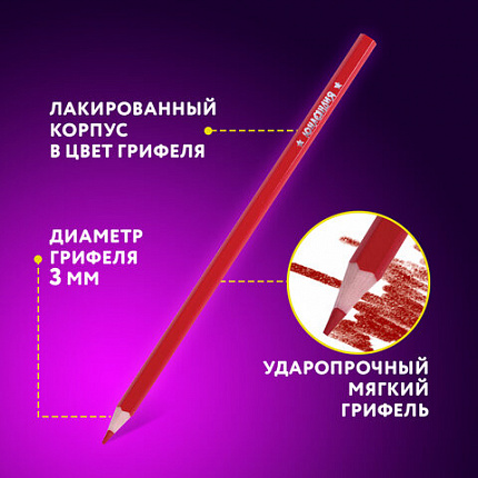 Карандаши цветные ЮНЛАНДИЯ "ДОМИКИ", 24 цвета, пластиковые, классические, грифель мягкий 3 мм, 181838