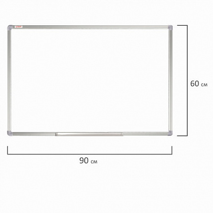 Доска магнитно-маркерная 60х90 см, алюминиевая рамка, ГАРАНТИЯ 10 ЛЕТ, STAFF, 235462