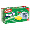 Губки бытовые для мытья посуды, КОМПЛЕКТ 3 шт., чистящий слой (абразив), PACLAN "Practi Maxi", 409121