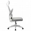 Кресло CROMEX (КРОМЕКС) "Dynamic CH-699", откидные подлокотники, пластик белый, сетка/ткань TW, серое, 533070