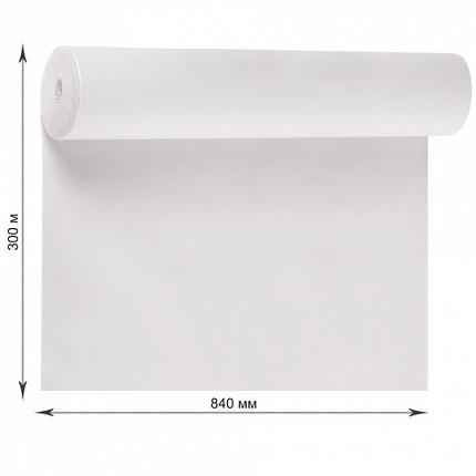 Бумага для творчества и упаковки, газетная, рулон 840 мм х 300 м, 45 г/м2, BRAUBERG, 665567