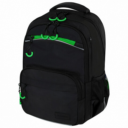 Рюкзак BRAUBERG FORCE, 2 отделения, 5 карманов, "Neon green", 39х28х17 см, 273153