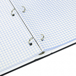 Тетрадь на кольцах БОЛЬШАЯ А4, 220х305 мм, 100 л., твердый картон, клетка, BRAUBERG, "Minimal black", 405408