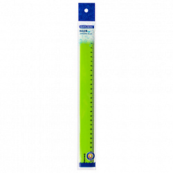 Линейка пластиковая 30 см BRAUBERG "NEON", ассорти, пакет, 210751