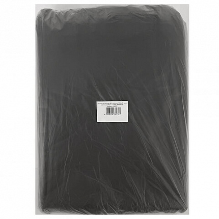 Мешки для мусора 160 л, черные, в пачке 50 штук, прочные, ПВД 35 мкм, 90х110 см, 608327