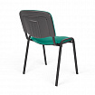 Стул для персонала и посетителей "ИЗО", черный каркас, ткань зеленая, В-27/С-34