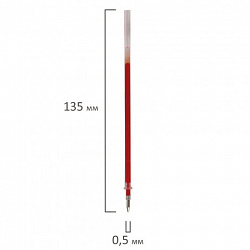 Стержень гелевый STAFF "Basic" GPR-232, 135 мм, КРАСНЫЙ, узел 0,5 мм, линия письма 0,35 мм, 170233