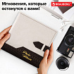 Фотоальбом BRAUBERG на 200 фотографий 10х15 см, под замшу, бумажные страницы, бокс, бежевый с коричневым, 390679