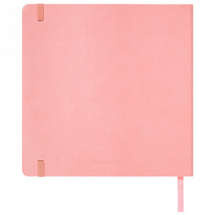 Скетчбук, слоновая кость 140 г/м2 200х200 мм, 80 л., КОЖЗАМ, резинка, BRAUBERG ART CLASSIC, пастель розовый, 116880