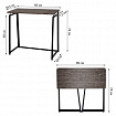 Стол на металлокаркасе BRABIX "LOFT CD-001", 800х440х740 мм, складной, цвет морёный дуб, 641209