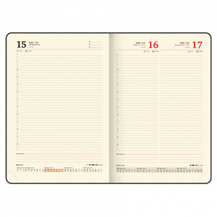 Ежедневник датированный 2026, БОЛЬШОЙ ФОРМАТ 210х297 мм, А4, BRAUBERG "Comodo", под кожу, синий, 117243