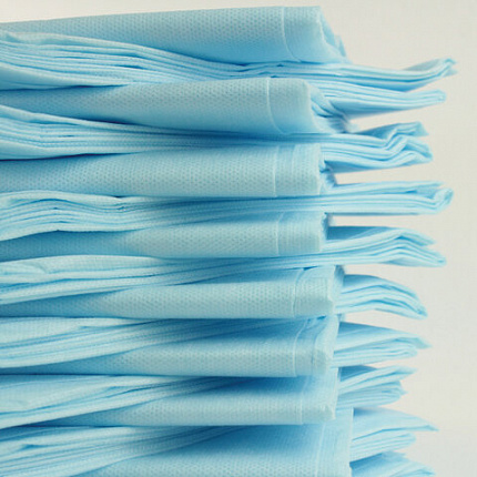 Простыня голубая нестерильная 70х80 см, КОМПЛЕКТ 40 шт., спанбонд 25 г/м2, ГЕКСА