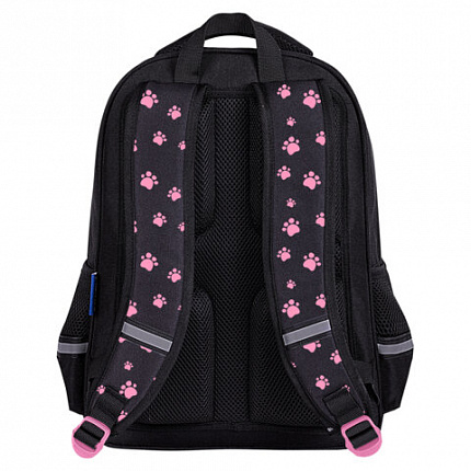 Рюкзак BRAUBERG SOFT, 2 отделения, 3 кармана, "Tough cat", СВЕТЯЩИЙСЯ, 40х31х15 см, 274401