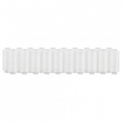 Нитки швейные 40 ЛШ, 200 м, полиэстер, НАБОР 20 шт., белые, в ПОДАРОК иглы, DEVELIA (Девелиа), 609621