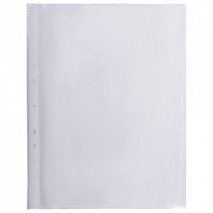 Папки-файлы перфорированные плотные А4 BRAUBERG "ГЛЯНЦЕВЫЕ EXTRA 600" КОМПЛЕКТ 100 шт., ПЛОТНЫЕ, 60 мкм, 229665