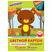 Картон цветной А4 МЕЛОВАННЫЙ, 24 листа, 12 цветов, в папке, ЮНЛАНДИЯ, 200х290 мм, 113551