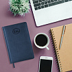 Ежедневник датированный 2026, А5, 138x213 мм, BRAUBERG "Favorite", под кожу, темно-синий, 117036
