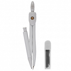 Готовальня STAFF "College" 2 предмета: циркуль 120 мм, запасные грифели, пластиковый пенал, дисплей, ассорти, 210862