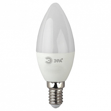 Лампа светодиодная ЭРА RED LINE, 8 (55) Вт, цоколь Е14, свеча, нейтральный белый свет, 25000 ч., LED B35-8W-4000-E14, Б0050200