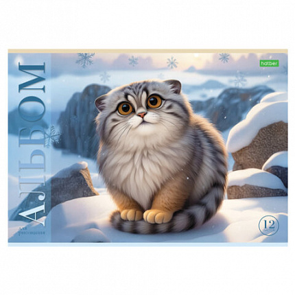 Альбом для рисования А4 12 л., скоба, обложка офсет, HATBER ECO, 205х290 мм, Ассорти (5 видов), 085250, 12А4C