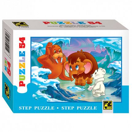 Пазл картонный 54 элемента, Любимые герои, АССОРТИ, поле 18х13 см, STEP PUZZLE