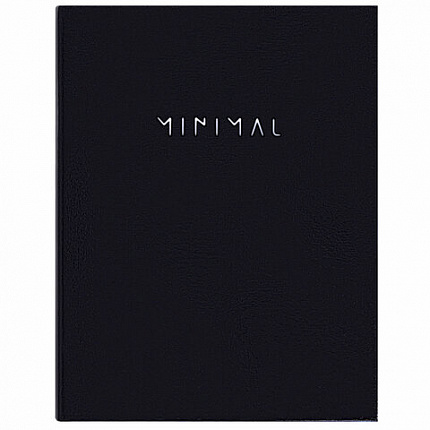 Тетрадь на кольцах А5 175х215 мм, 120 л., твердый картон, клетка, BRAUBERG "Minimal black", 404713