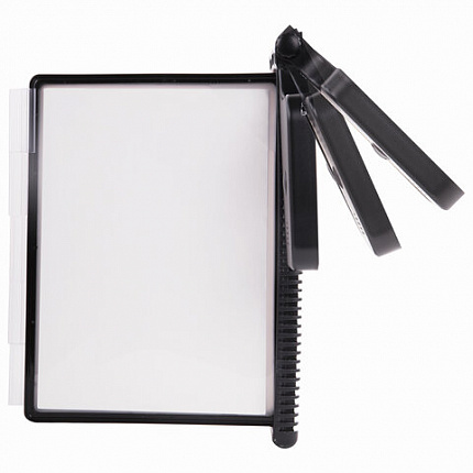 Демосистема настенная, регулируемый угол наклона, 10 цветных панелей А4, черная, BRAUBERG "SOLID", 236720