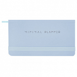 Еженедельник недатированный с резинкой 171х93 мм, BRAUBERG, твердый, 64 л., "Minimal", голубой, 116313