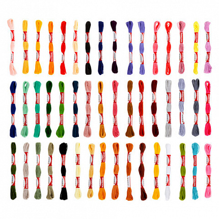 Нитки для вышивания (мулине), набор 100 цветов, 8 м, полиэфир, DEVELIA (Девелиа), 665432