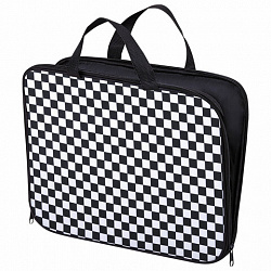 Папка на молнии с ручками BRAUBERG А4, 1 отделение, полиэстер, 20 мм, "Black and White", 272172