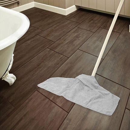 Тряпка для мытья пола из микрофибры 70х80 см "OVERLOCK GREY COLOUR", серая, 220 г/м2, LAIMA HOME, 608223