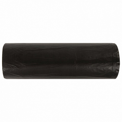 Мешки для мусора 120 л, черные, в рулоне 10 шт., ПНД 18 мкм, 70х110 см, ОФИСМАГ стандарт, 601388