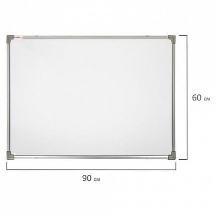 Доска магнитно-маркерная 60х90 см, металлическая рамка, STAFF ECO, 238137